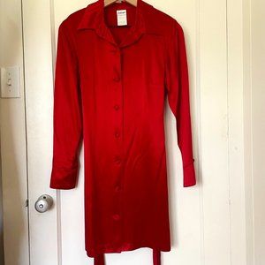 Vintage satin shirt dress